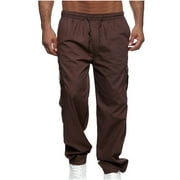 Ayolanni Streetwear Pant for Men Elastic Waist Chinos Parachute Trousers Work Oversize Joggers with Pockets